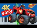 Blaze And The Monster Machines Theme Song Slow Easy Piano Tutorial 4K