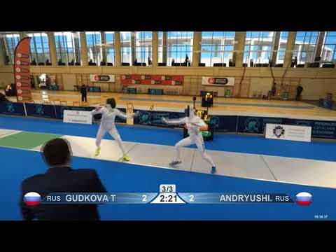 2018 92 T08 03 F E Individual Barcelona ESP WC GREEN GUDKOVA RUS vs ANDRYUSHINA RUS