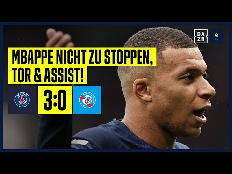 Mbappe unaufhaltbar! Paris springt nach vorne: PSG - Straßburg 3:0 | Ligue 1 | DAZN