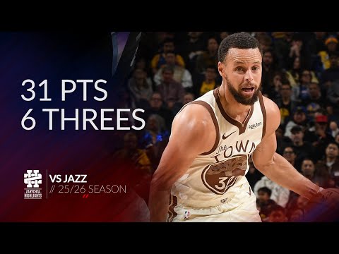 Stephen Curry 31 pts 6 threes vs Jazz 25/26 season