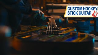 Video thumbnail for Blues get custom guitar built out of hockey sticks by St. Louis Blues