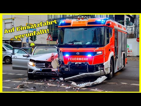 [Schwerer Verkehrsunfall mit Elektro-LHF🚨] Berliner Feuerwehr || Einsatzfahrten+Einsatzstelle 》O-Ton