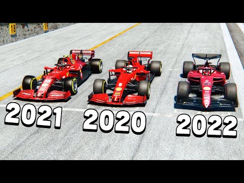 Ferrari F1 2022 vs Ferrari F1 2021 vs Ferrari F1 2020 at Monza GP