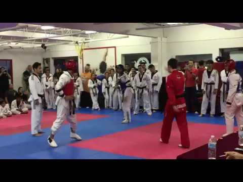 Taekwondo Sparring 2 vs 1-  Black Belt Testing Nov 26 2016