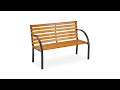 Banc de jardin bois avec cadre en acier Noir - Marron - Bois manufacturé - Métal - 122 x 84 x 60 cm