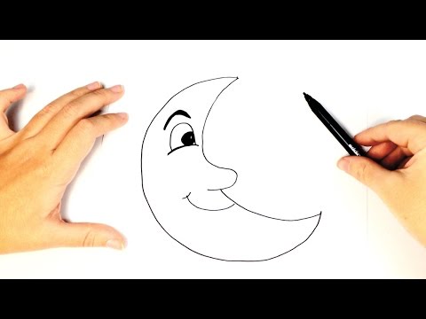 Part of a video titled Cómo dibujar la luna para niños paso a paso - YouTube