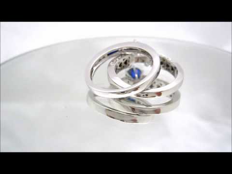 2.85CT ROUND SAPPHIRE &  DIAMONDS RING AND BAND - KNR INC