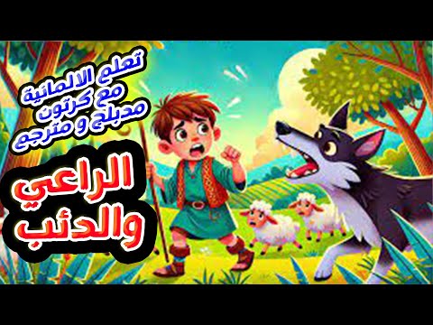 تعلم الالمانية مع قصة المانية مترجمة ومدبلجة للالمانية | قصة الصبي الراعي والذئب