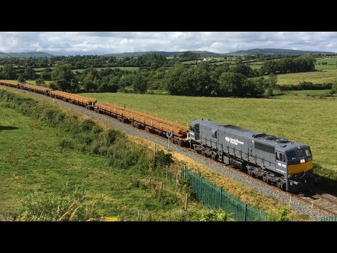 082 on a laden Steel Train in counties Kilkenny & Carlow (22-7-2017)