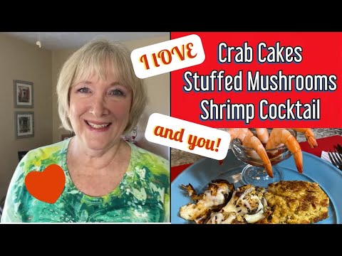 CRAB CAKES + STUFFED MUSHROOMS + Shrimp Cocktail | Easy Beginner Appetizer Recipe