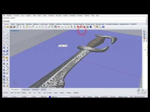 Rhinoceros modellazione di una spada 1