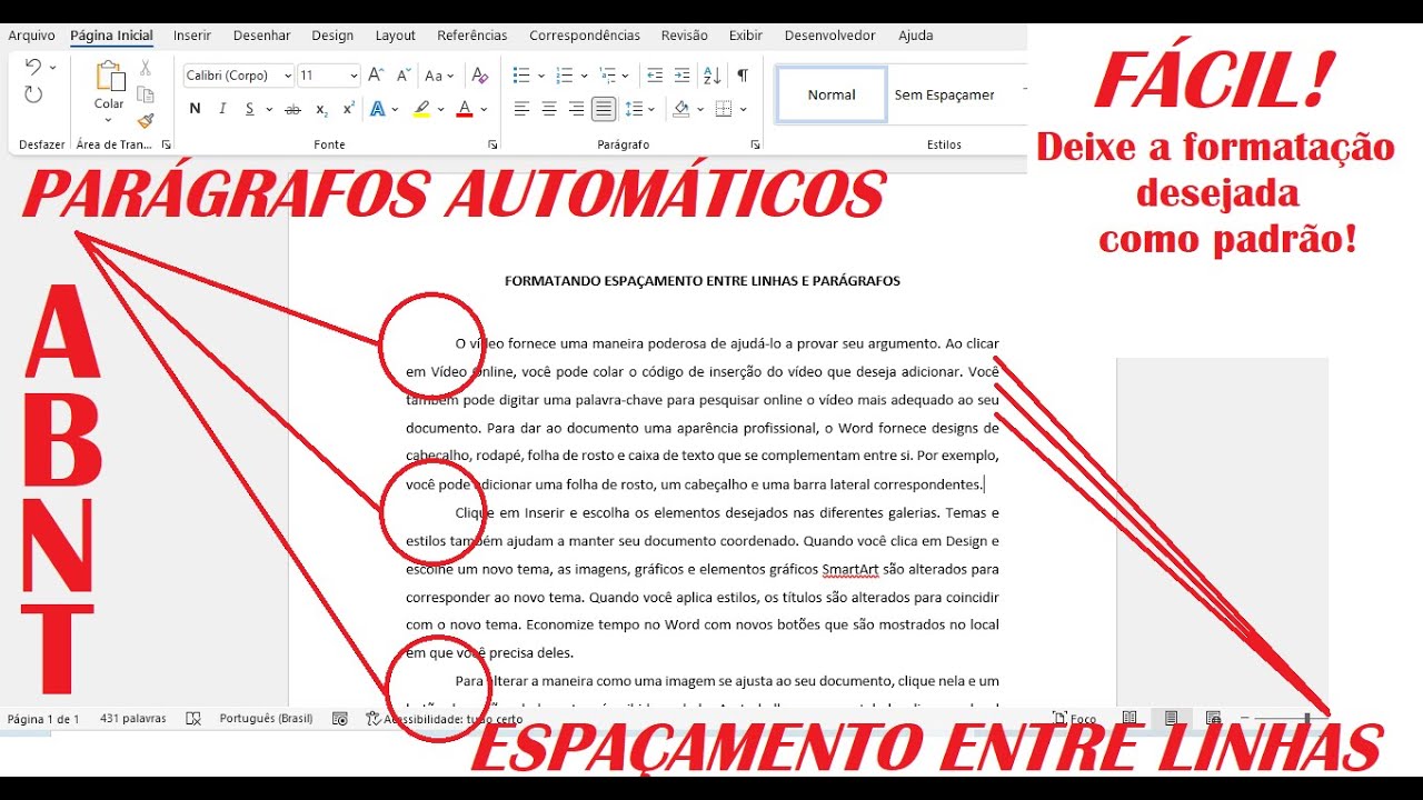 Word - Formatar Parágrafos, Espaçamento entre Linhas Normas ABNT - Atualizado 2023