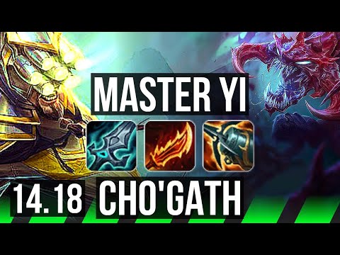 MASTER YI vs CHO'GATH (JGL) | 21/0/3, Legendary, 700+ games | EUW Master | 14.18