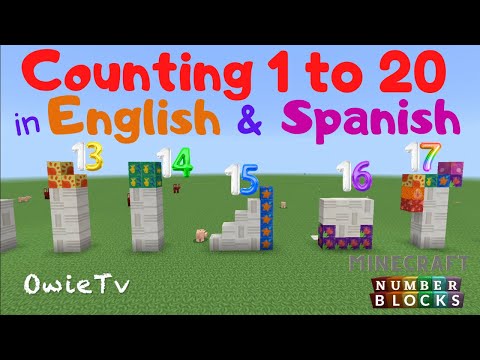 Counting 1 to 20 in Spanish Numberblocks Minecraft | Count in Spanish Song  | Counting Song for Kids