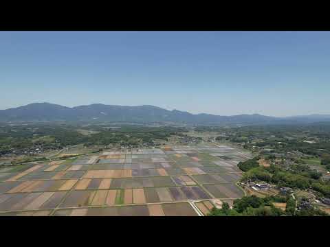 【勝央町】壮観！美野平野の田園風景と中国山地の秀峰・那岐山を空から望む/岡山県