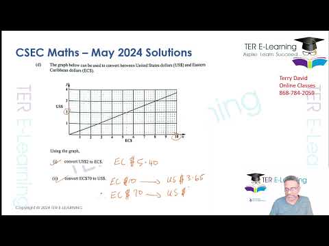 CSEC Maths - May 2024 Paper 2 Solutions (Terry David)
