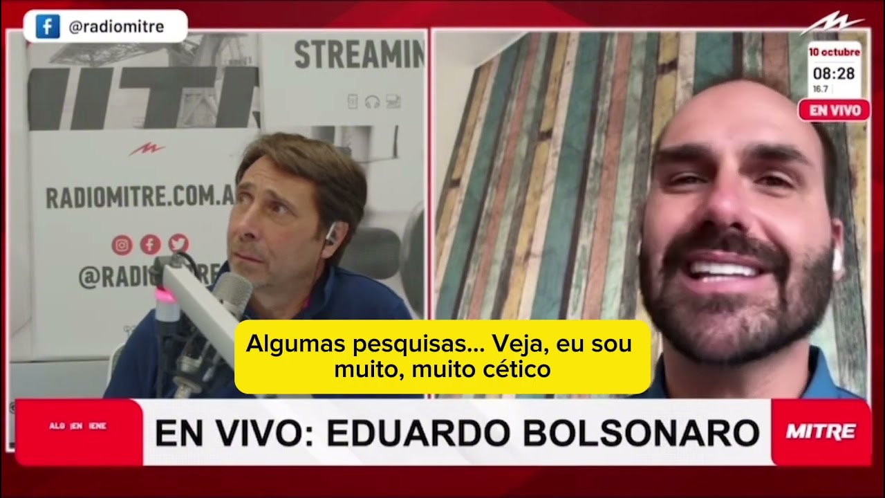 "Bolsonaro detonou Lula", rádio argentina ouve Eduardo Bolsonaro