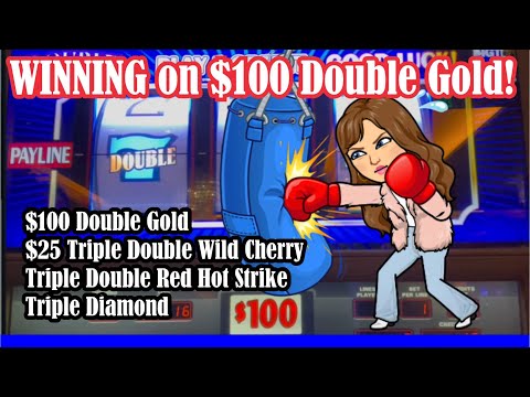 🔴 WINNING ON $100 Double Gold Slot Machine! PLUS MORE High Limit Slot Videos LIVE from VEGAS! 💰