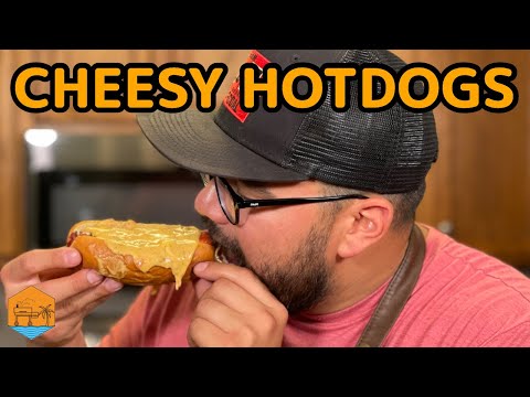 Smoked Chili Con Queso Smothered Hotdogs!