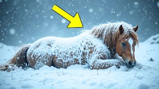 Abandoned in the Freezing Snow, a Sick MUSTANG HORSE Lowers Its Head, Hoping for Mercy