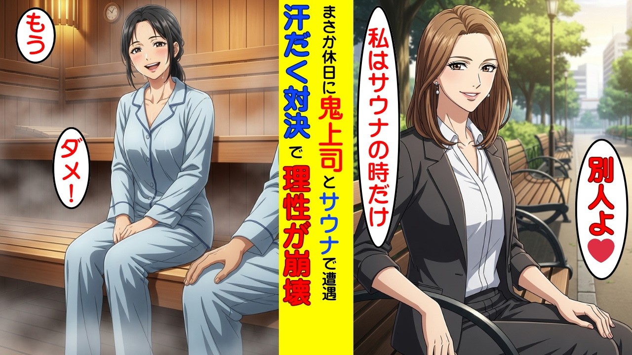 【純愛】「仕事が厳しい鬼上司にサウナで遭遇し、上司がまさかの事態に」【恋愛漫画】