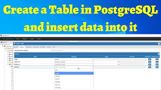 01 PostgreSQL Database and Table creation and Inserting data to table