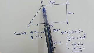 Area and angle of trapezium (Trigonometry)