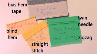 Hem Stitches For Beginners | Blind Hem Stitch | Straight Stitch | ZigZag Stitch