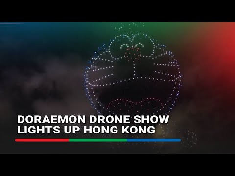 Doraemon drone show lights up Hong Kong