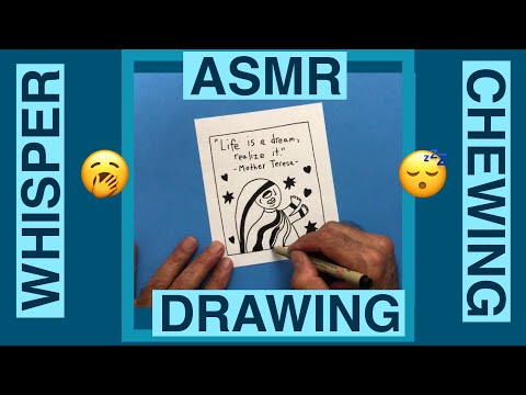 ASMR DRAWING WITH GUM CHEW AND LO WHISPER