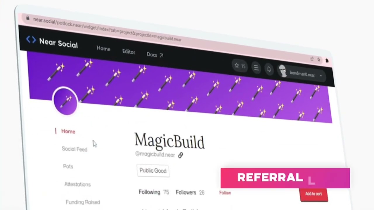 Create Referral Links for Your Favorite Public Goods on #PotLock