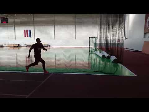 High jump drill by Gunārs Vaivods (M64) in Ogres NSC hall 08.10,2024