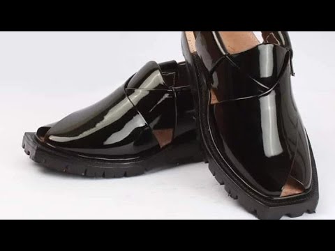 Handmade Black Patent Leather Chappal with Double Sole