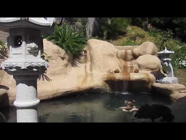 Koi pond construction part 10 - landscaping, stepping stones, adding fish