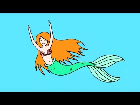 Apprendre à dessiner une sirène - How to draw a mermaid