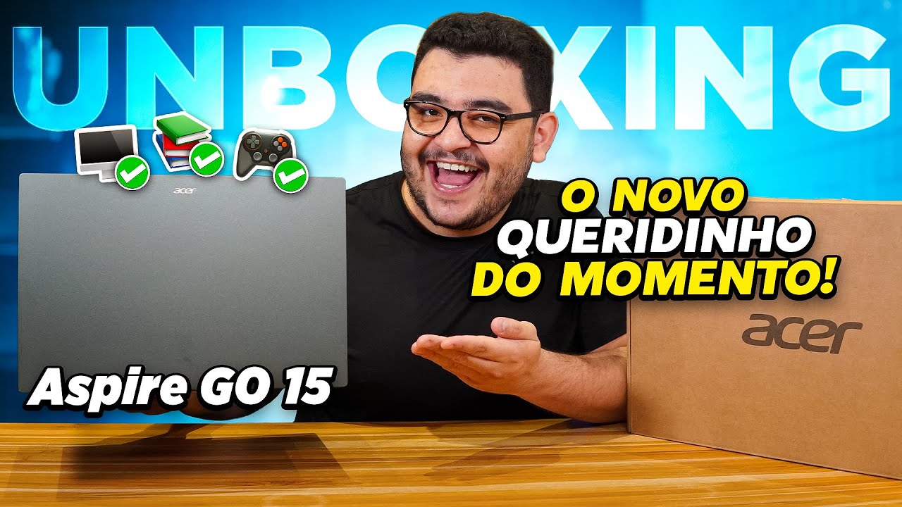 Miniatura da avaliação em vídeo de Notebook Acer Aspire Go AG15-51P-39MU Intel Core i3 8GB 256GB SSD Windows 11