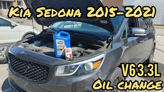 Kia Sedona  V6 3.3L 2015 to 2021 Oil change - step by step