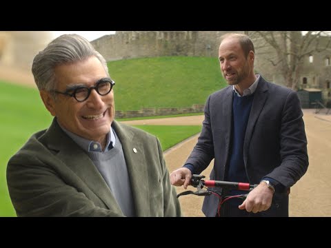 Prince William STUNS Eugene Levy by Showing Up on a SCOOTER! (Exclusive)