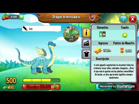 🎉🎊Dragon city Mii Dragon brontosaurio level 500 5 estrellas☝️🌼♣️🎭