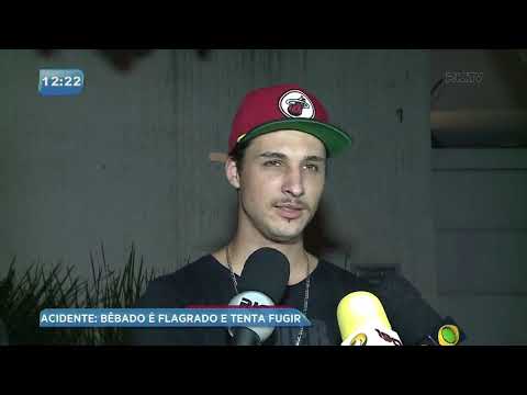 Responsável por acidente, motorista bêbado tenta fugir do local do crime