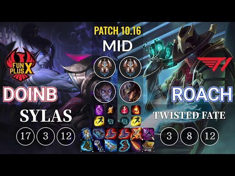 FPX Doinb Sylas vs T1 Roach Twisted Fate Mid - KR Patch 10.16