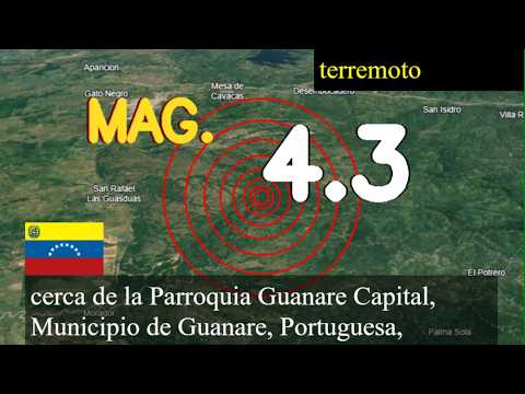 😱🚨  terremoto cerca de la Parroquia Capital de Guanare, Municipio de Guanare, Portugués, Venezuela a