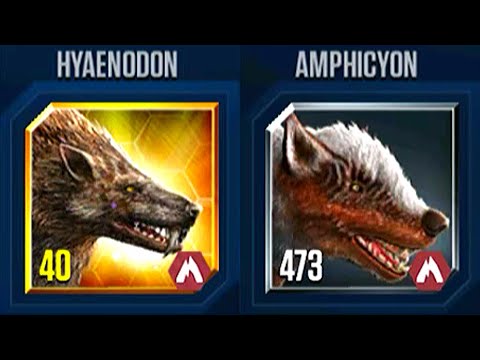 HYAENODON VS AMPHICYON DEFEAT 30 OPPONENTS | JURASSIC WORLD THE GAME