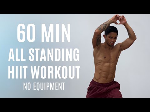 60 Min ALL STANDING HIIT Workout – Burn Belly Fat & Calories | No Equipment