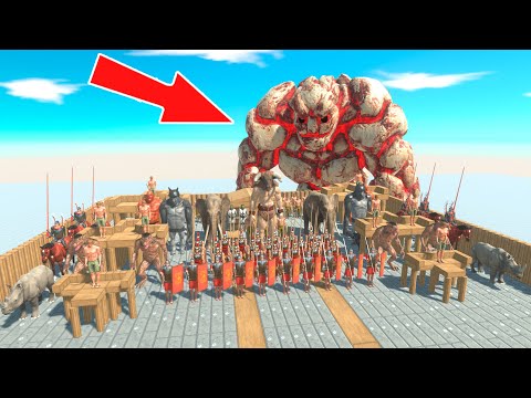 Titan LAVA GOLEM Attacked Base Ancient Army in Animal Revolt Battle Simulator