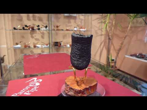 Pipa radica bent sabbiata fatta a mano - www.paronellipipe.it