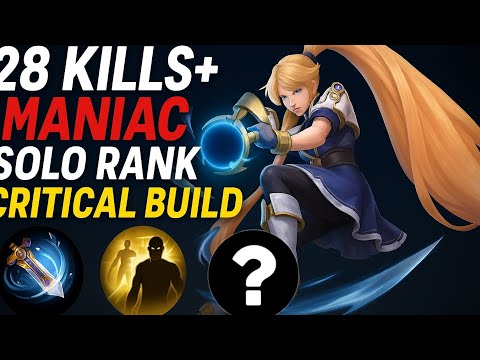 Layla 28 Kills+Maniac!! | In Solo Rank Critical Build! | #mobilelegends #layla #gameplaylayla 