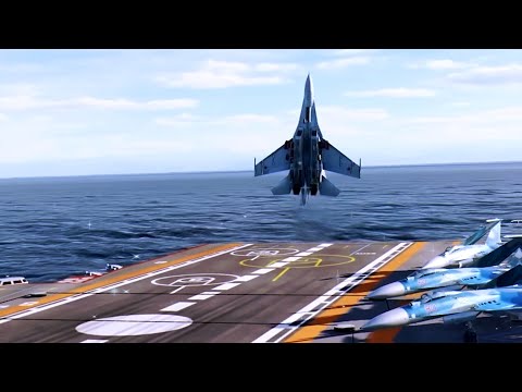 Watch the Su-30 LANDING: Spectacular Cobra Maneuver on Aircraft Carrier!