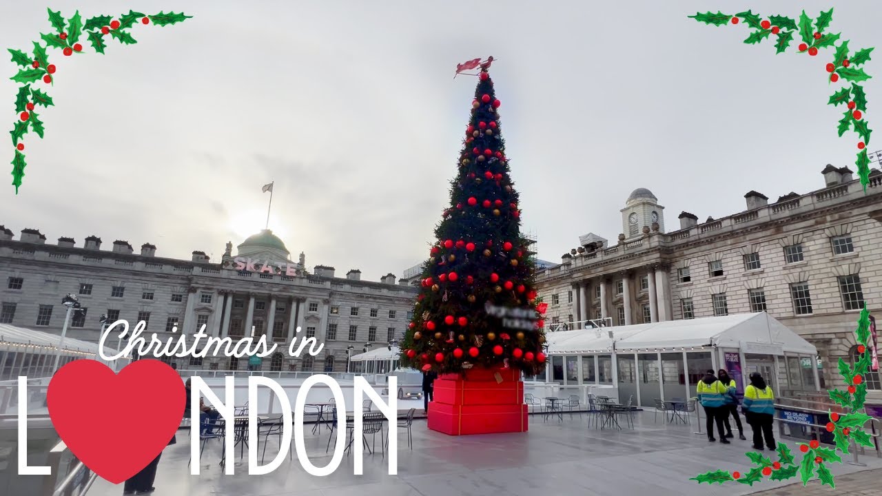 Christmas in London Day Walk || Virtual Tour of Aldwych & Strand || Somerset House and The Savoy