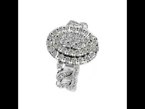 Round brilliant cut vvs moissanite cluster engagement ring i...